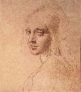 LEONARDO da Vinci Portrat of a Madchens France oil painting reproduction